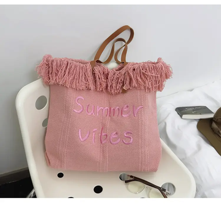 Women's Printed Shoulder Bag Summer Vibes Canvas Large — feature 23