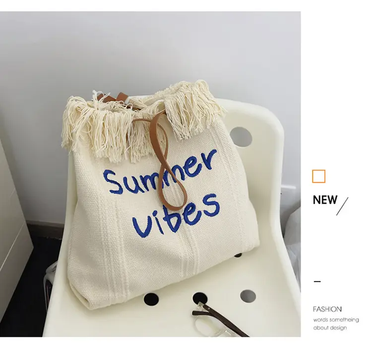 Women's Printed Shoulder Bag Summer Vibes Canvas Large — feature 28