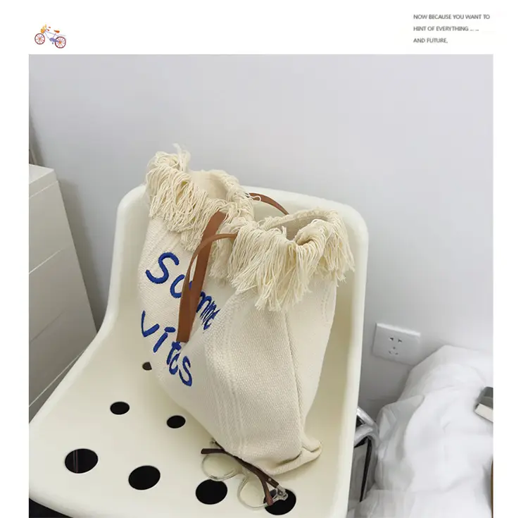 Women's Printed Shoulder Bag Summer Vibes Canvas Large — feature 4