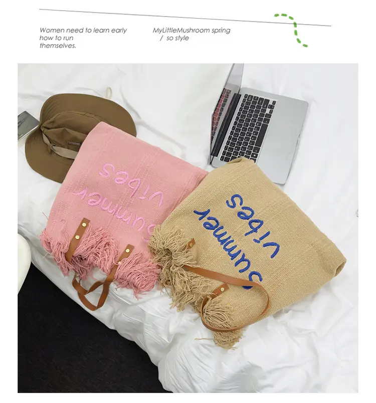 Women's Printed Shoulder Bag Summer Vibes Canvas Large — feature 8