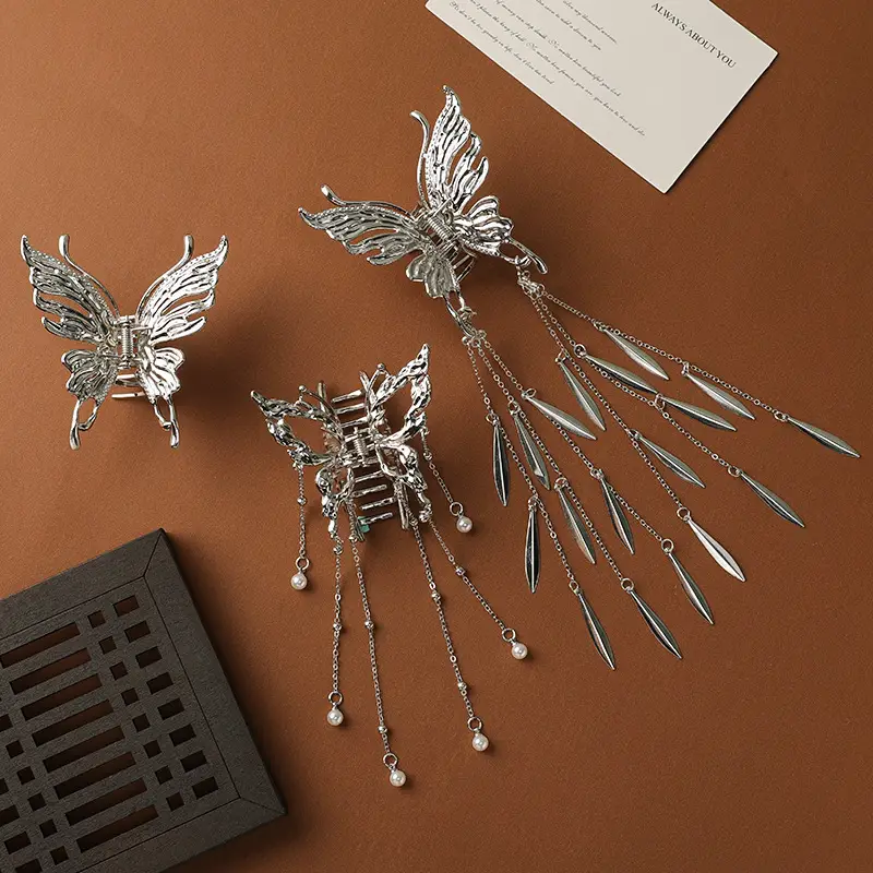 Diamond Butterfly Pearl Hairpin for Women Ethnic Style — feature 11