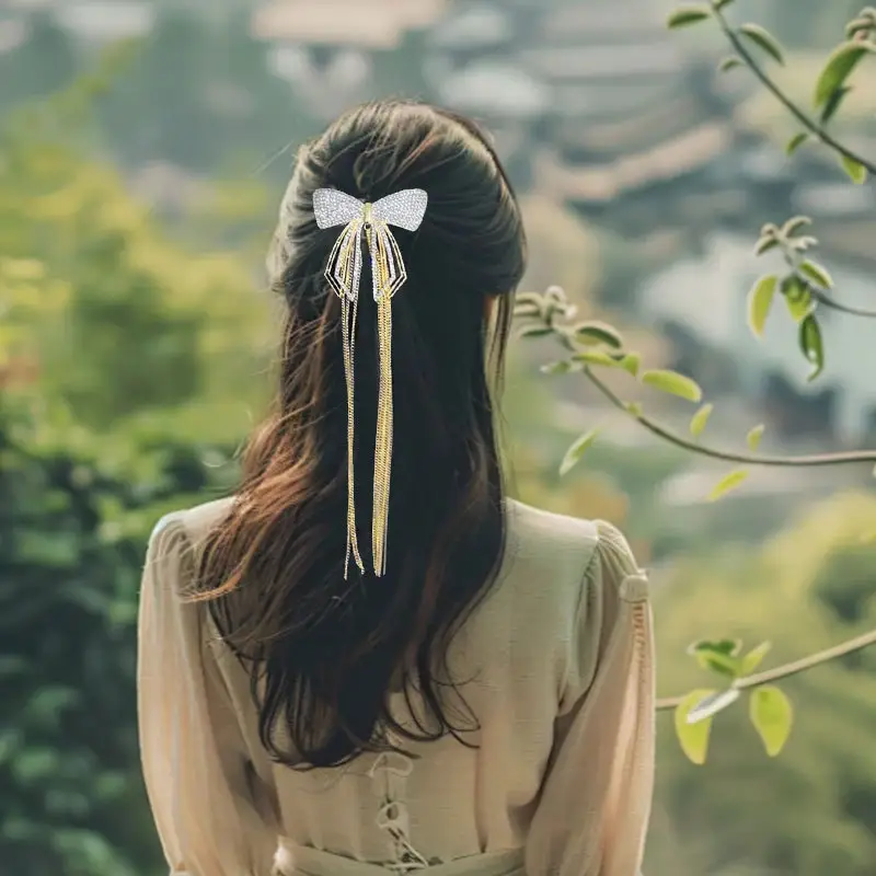 Diamond Butterfly Pearl Hairpin for Women Ethnic Style - Image 10