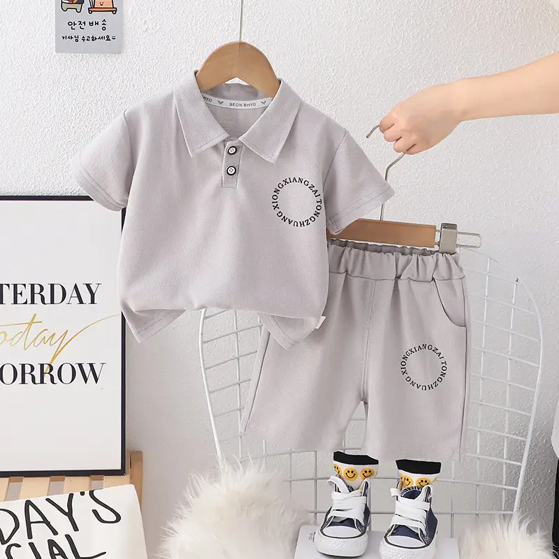 Baby Summer Suit 2024 Cotton Polo Shorts Set - Image 3