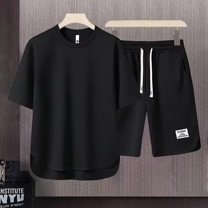 Men Brown Casual Shorts Set with Zip Front