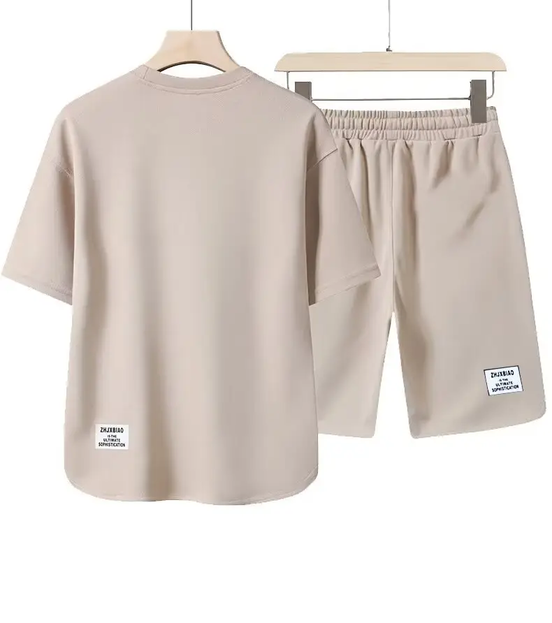 Men Brown Casual Shorts Set with Zip Front — feature 4