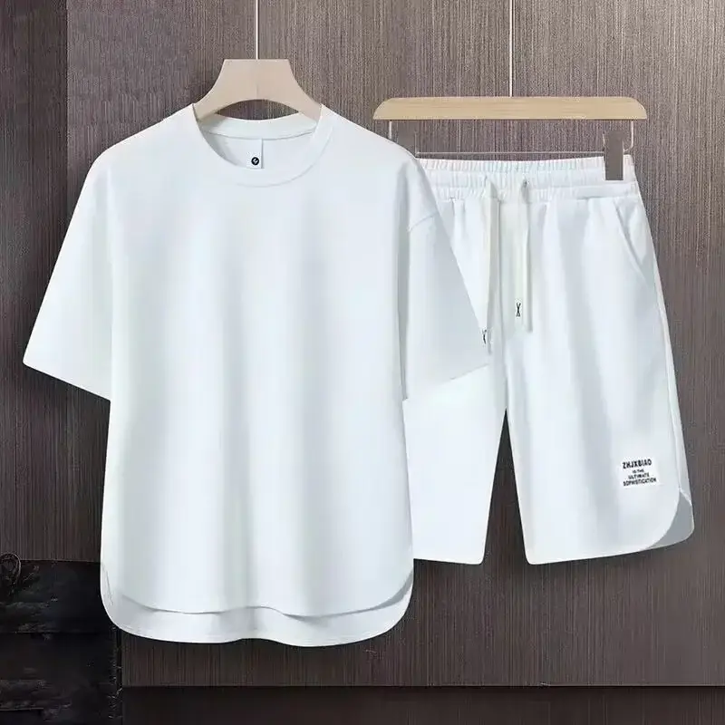 Men Brown Casual Shorts Set with Zip Front