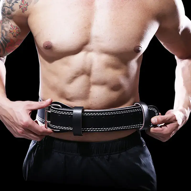 Cross-Border Weightlifting Waist Belt Leather Black - Image 2