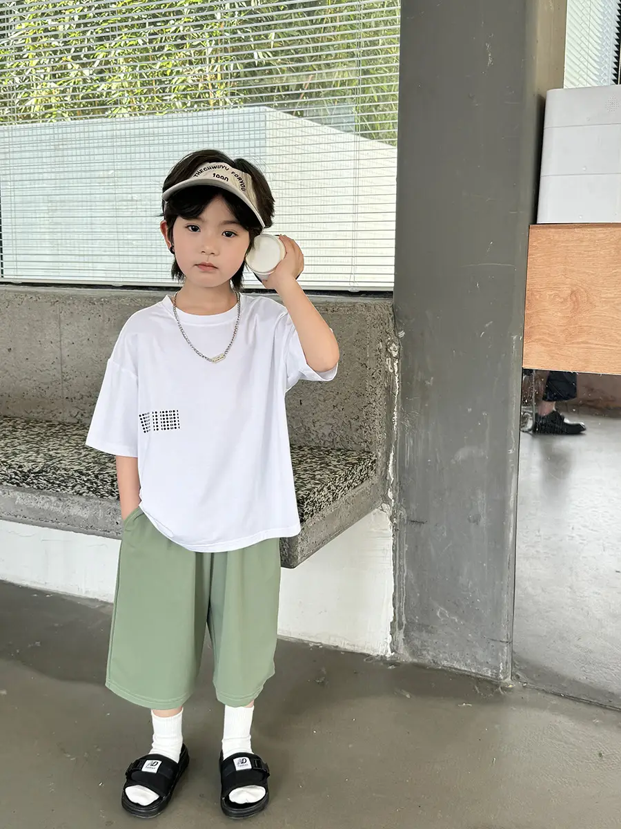 2026 Kids T-Shirt White Cotton Short Sleeve Korean Style - Image 4