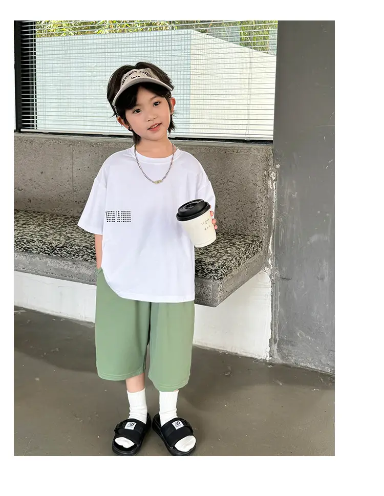 2026 Kids T-Shirt White Cotton Short Sleeve Korean Style — feature 11