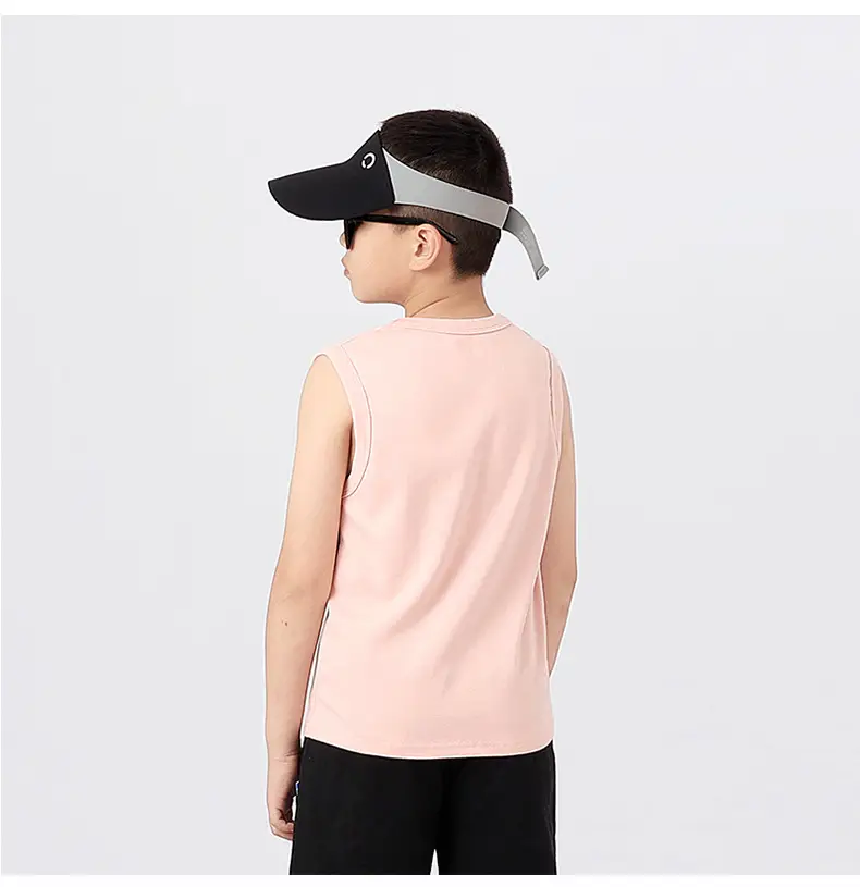 Kids Sleeveless Summer Vest Pink Solid Color — feature 42
