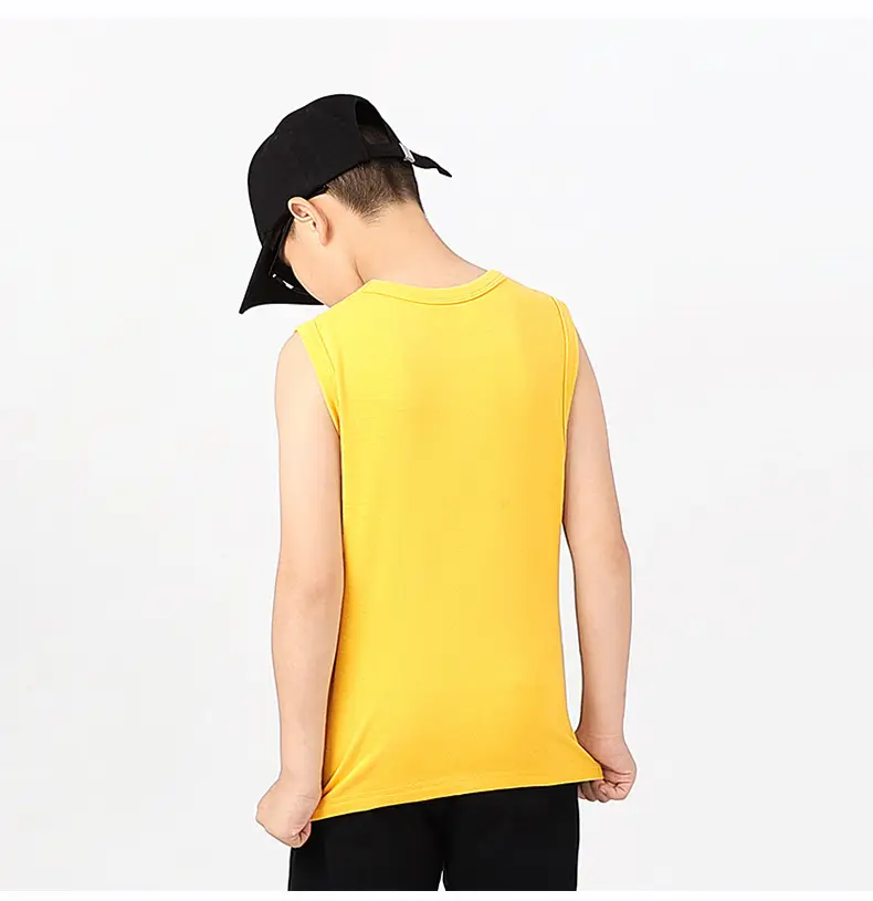 Kids Sleeveless Summer Vest Pink Solid Color — feature 46
