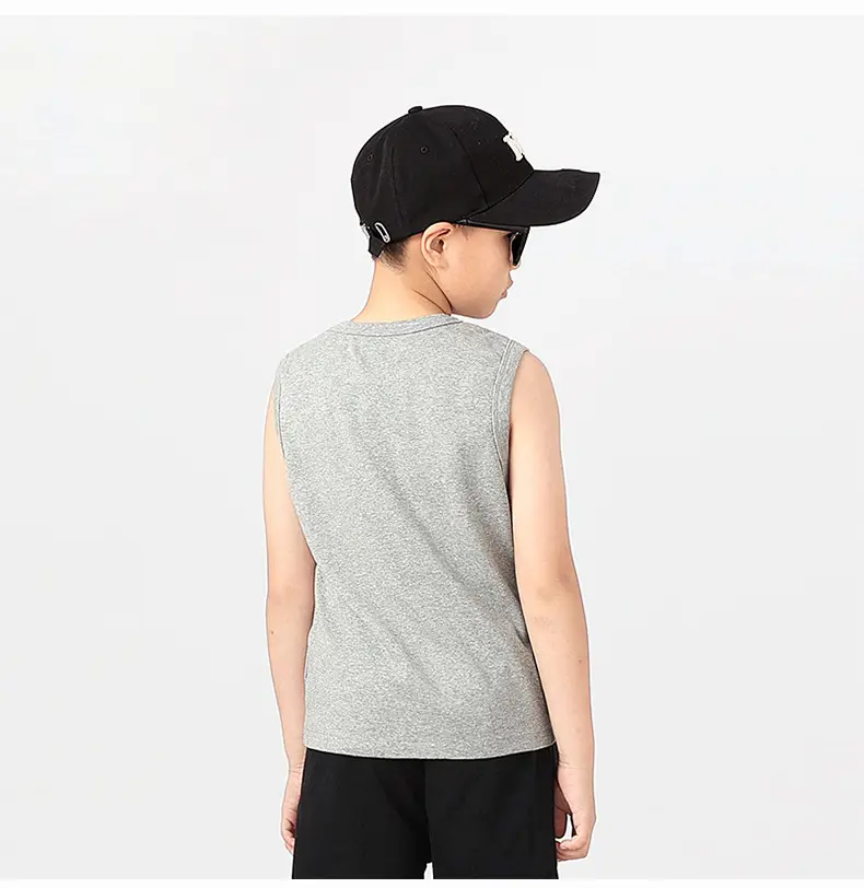 Kids Sleeveless Summer Vest Pink Solid Color — feature 50