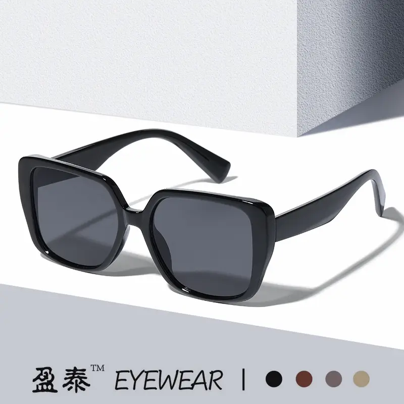 Black Frame Square Sunglasses for Women - Image 11