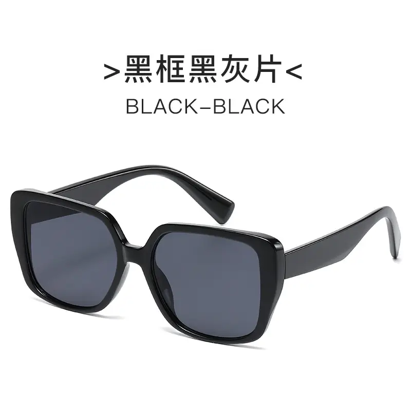 Black Frame Square Sunglasses for Women