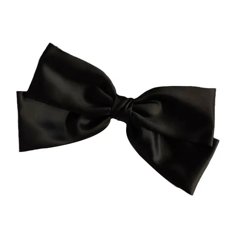 Black Big Bow Hairpin for Women High Satin - Image 6