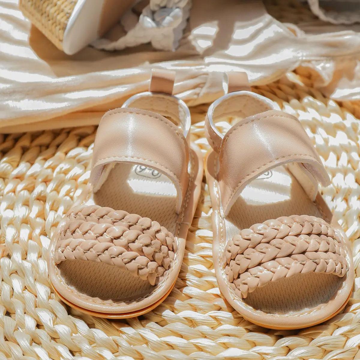 Women's Breathable Velcro Baby Sandals Tan