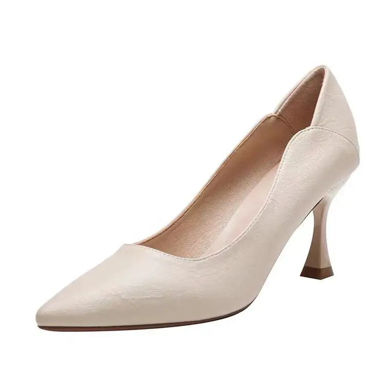French Pointed Stiletto Heels Women Black Spring Summer - Image 9