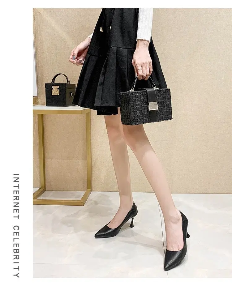 French Pointed Stiletto Heels Women Black Spring Summer — feature 1