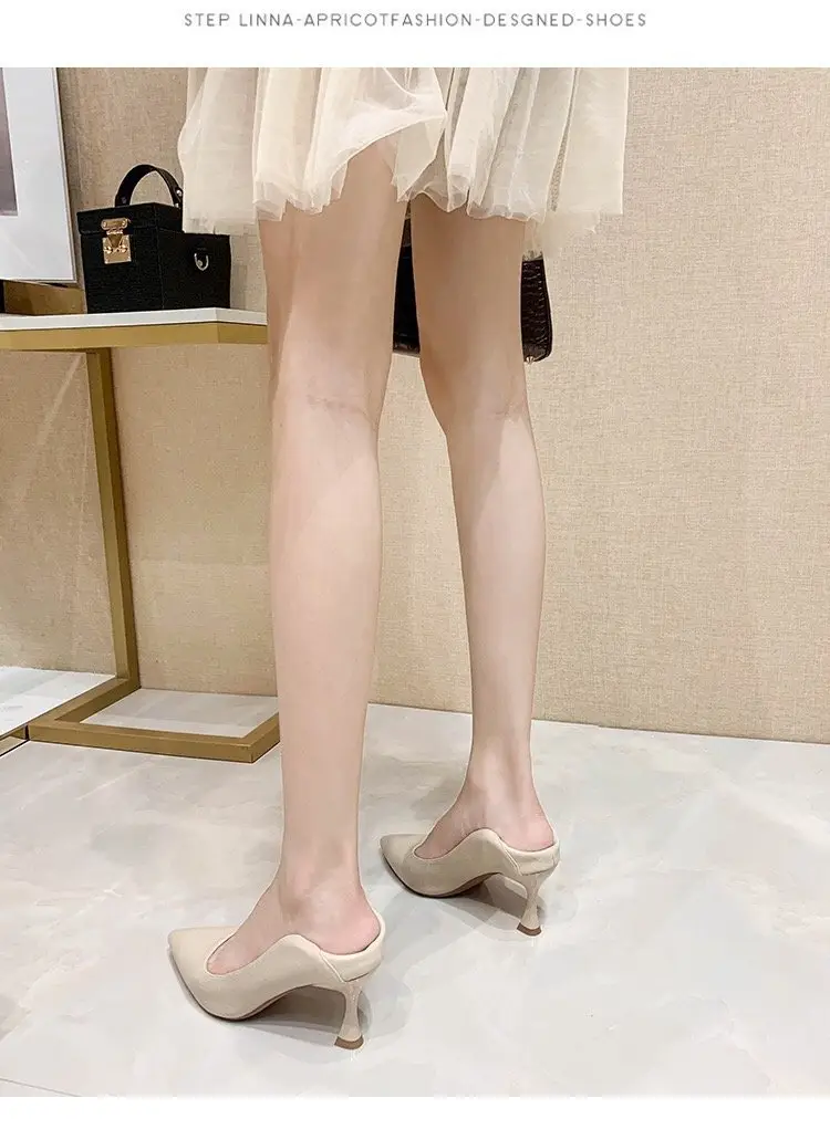 French Pointed Stiletto Heels Women Black Spring Summer — feature 9
