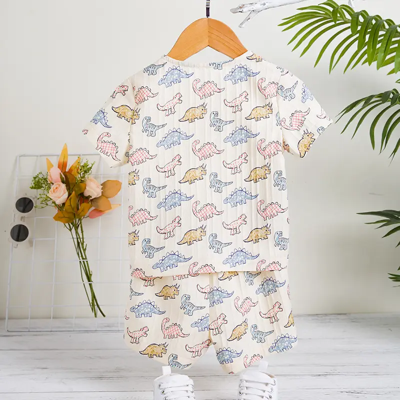 Boys Printed Dinosaur Shorts Set Baby Casual 2-Piece