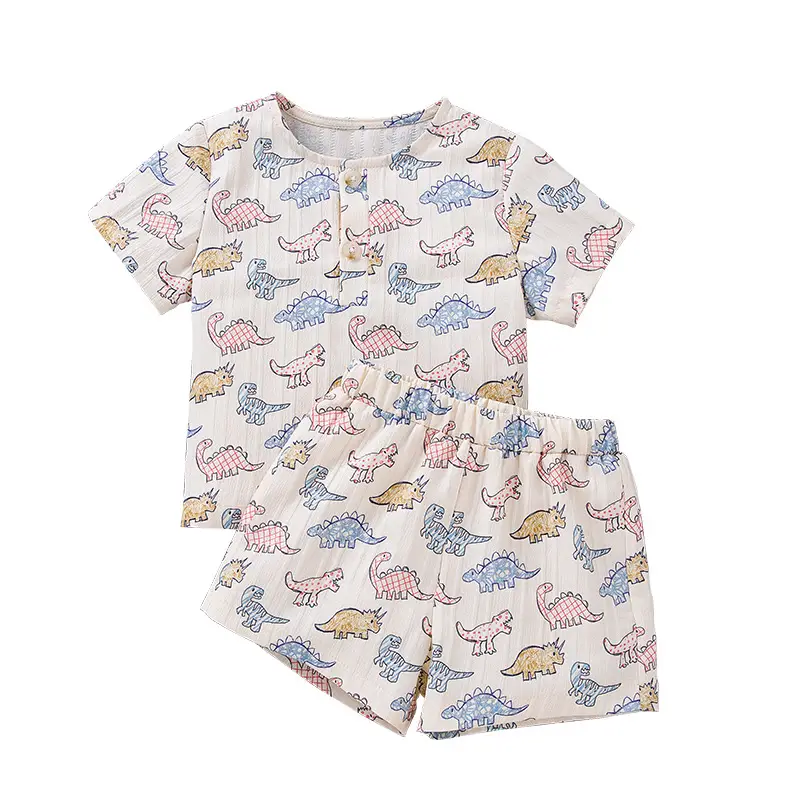 Boys Printed Dinosaur Shorts Set Baby Casual 2-Piece