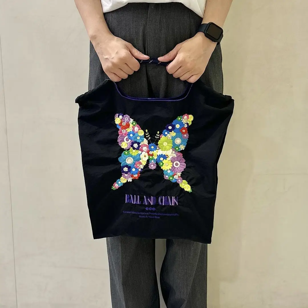 Gloomy Cat Embroidered Shoulder Bag with Internet Design - Image 2