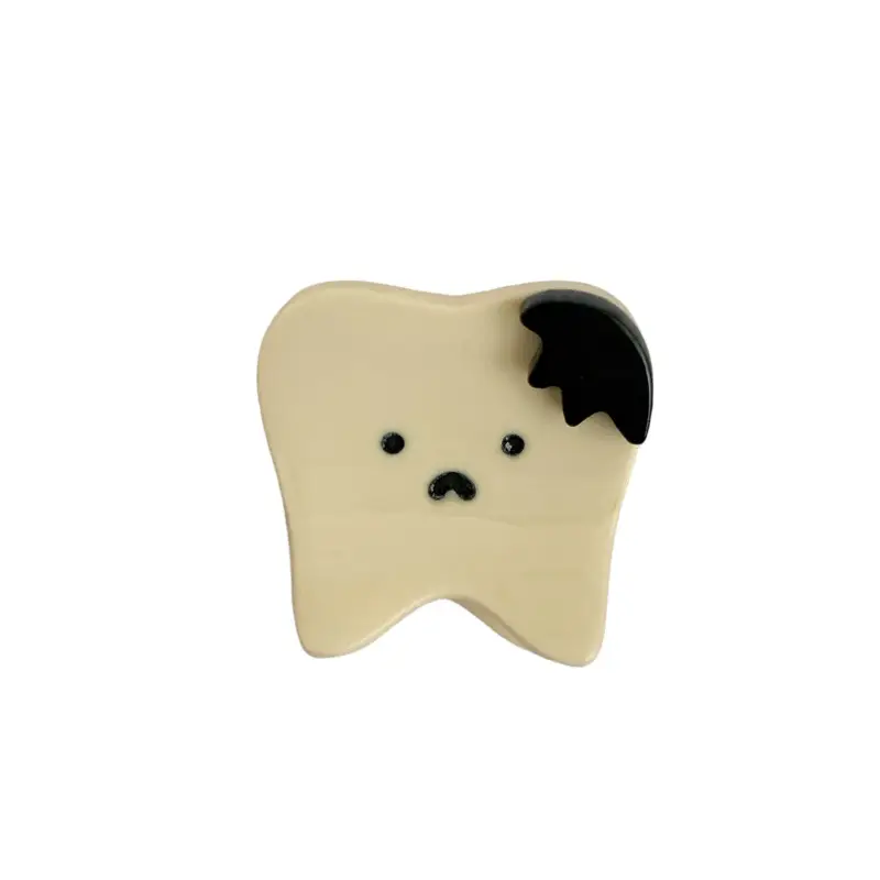 White Tooth-Shaped Hairpin Clip for Men