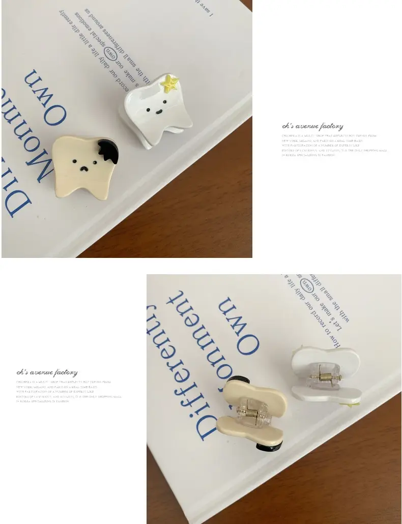 White Tooth-Shaped Hairpin Clip for Men — feature 9