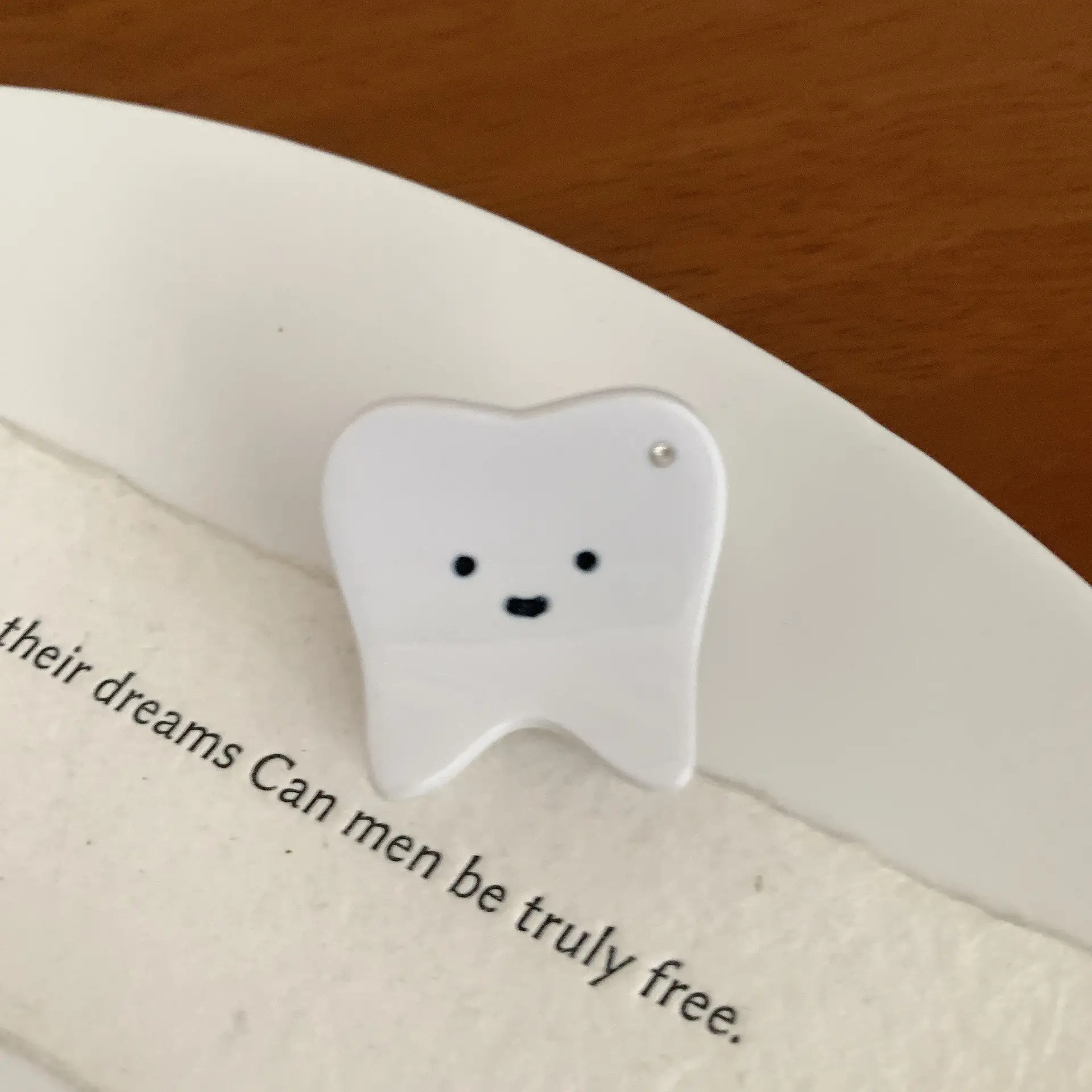 White Tooth-Shaped Hairpin Clip for Men