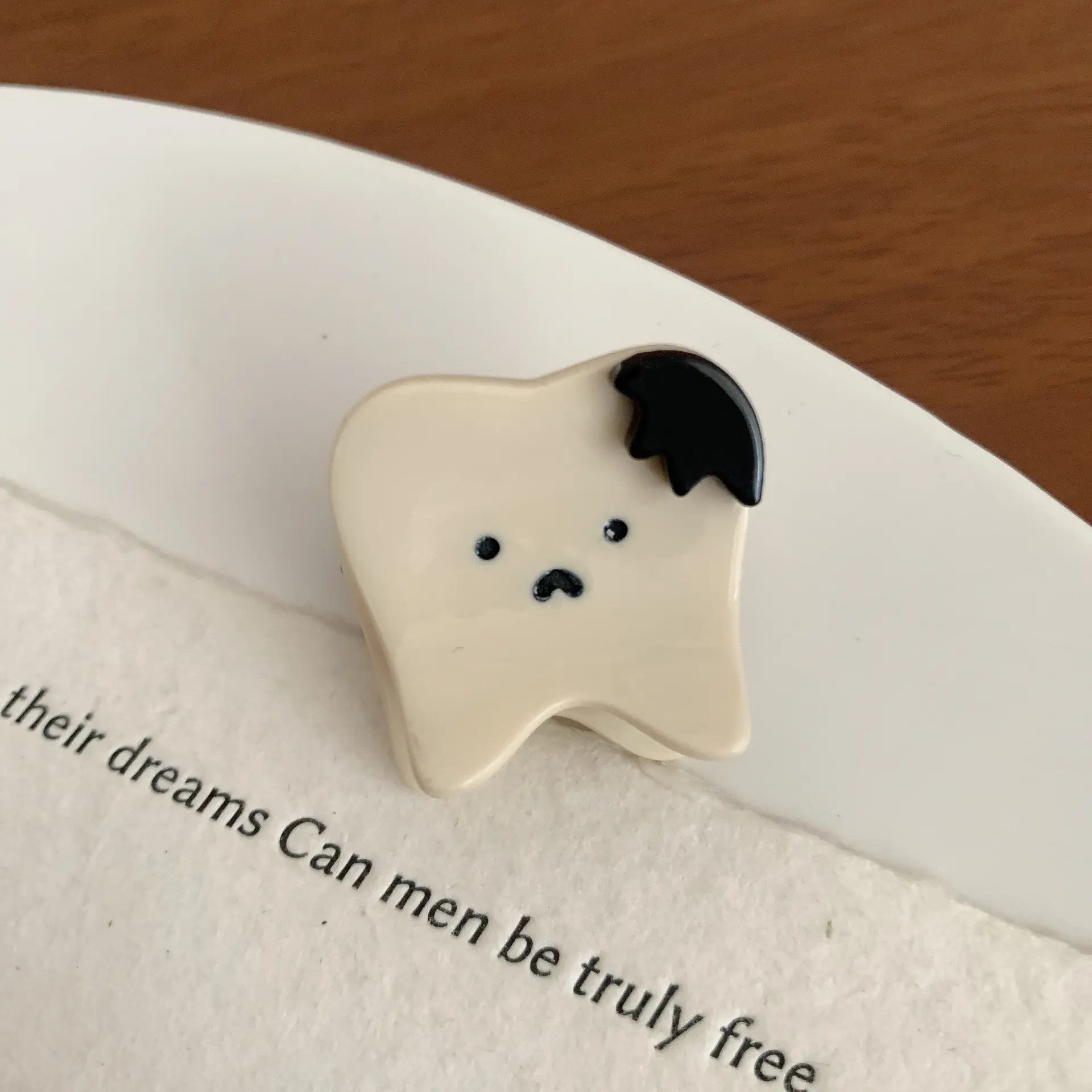 White Tooth-Shaped Hairpin Clip for Men