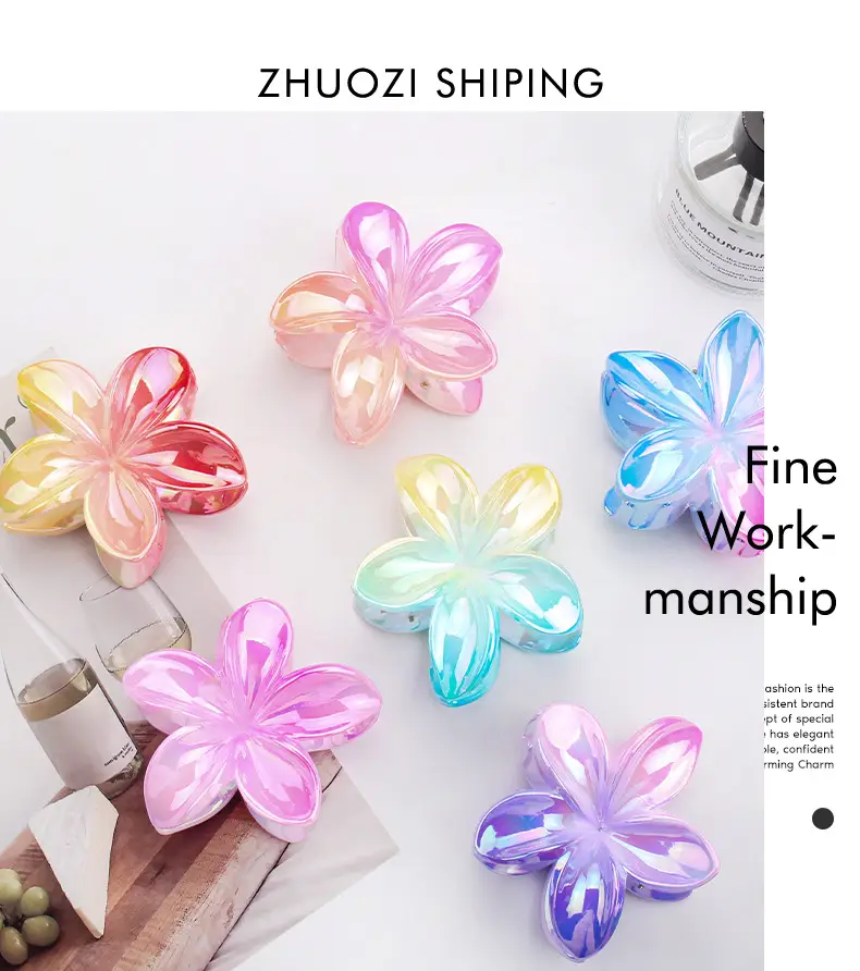 Gradient Egg Flower Hair Clip for Women — feature 10