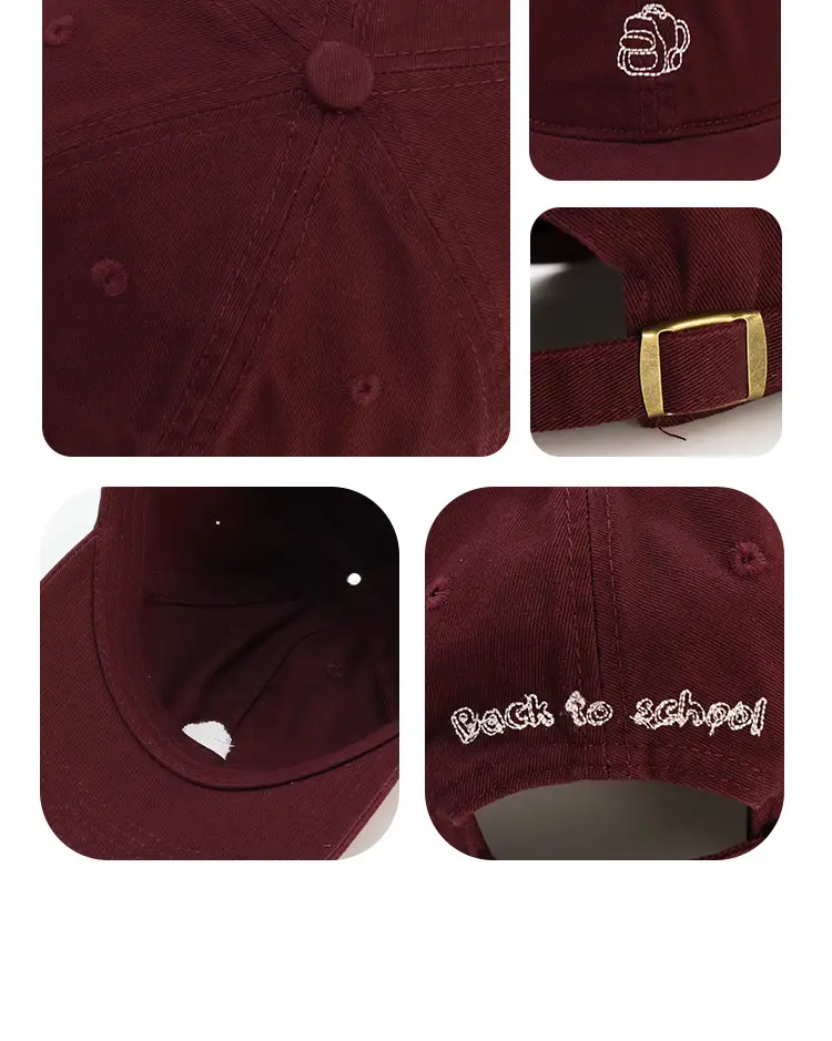 2024 Embroidered Baseball Caps Navy Burgundy Women — feature 9