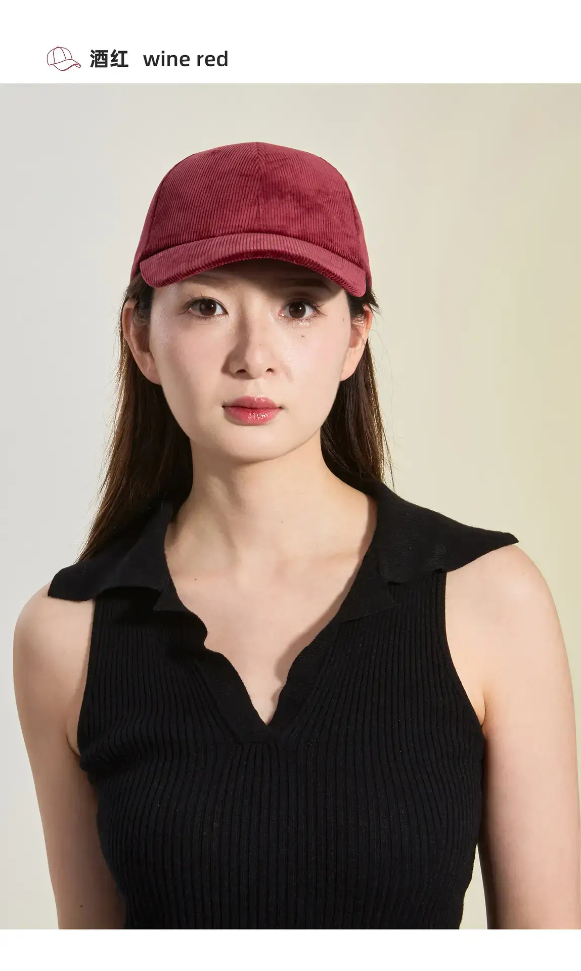 Brown Baseball Cap with Peaked Design — feature 4