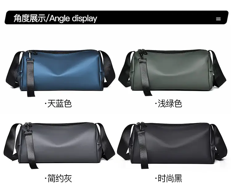 Blue Leather Crossbody Bag for Men Large Capacity — feature 16