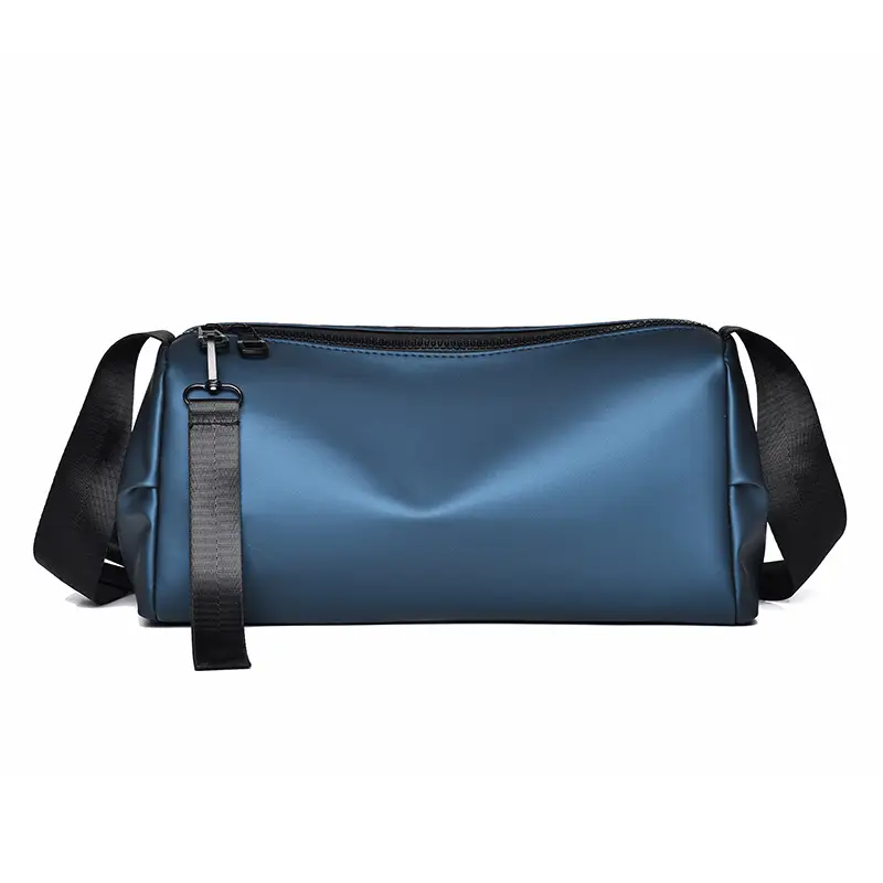 Blue Leather Crossbody Bag for Men Large Capacity - Image 3