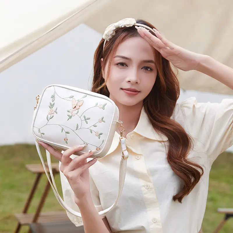 Black Embroidered Butterfly Shoulder Bag for Women - Image 8