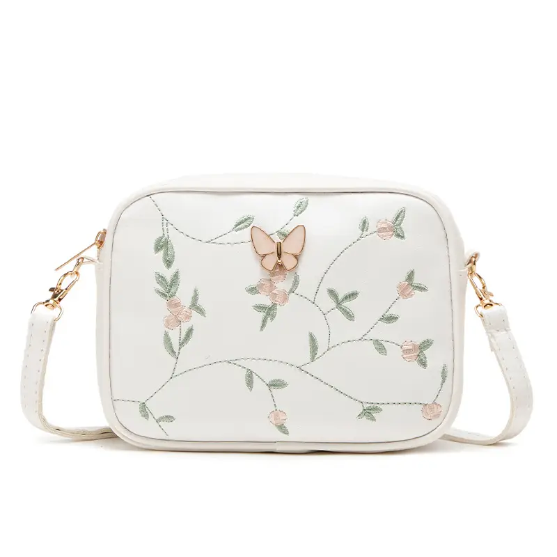 Black Embroidered Butterfly Shoulder Bag for Women - Image 10