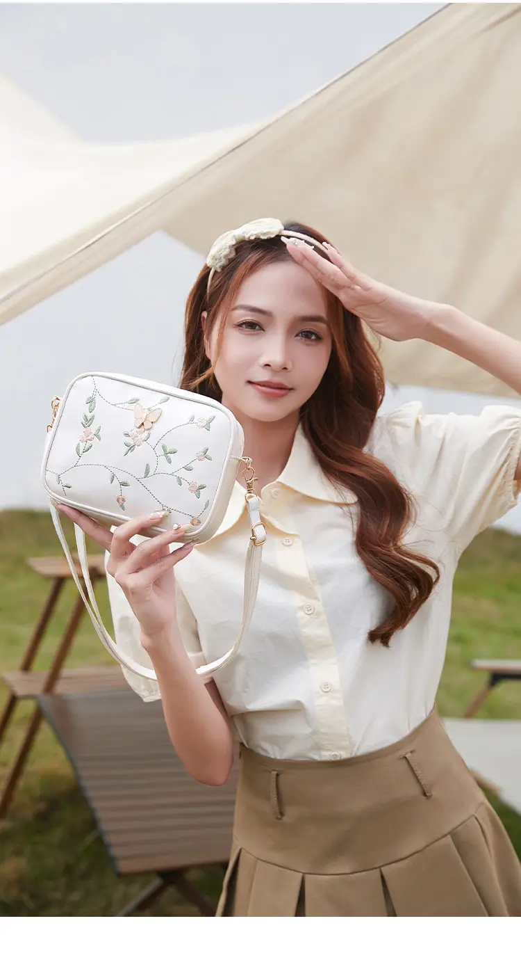 Black Embroidered Butterfly Shoulder Bag for Women — feature 2