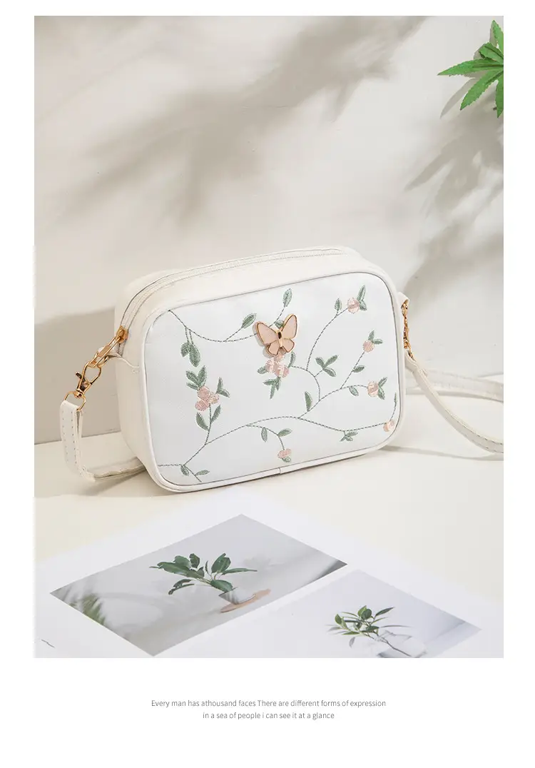 Black Embroidered Butterfly Shoulder Bag for Women — feature 5