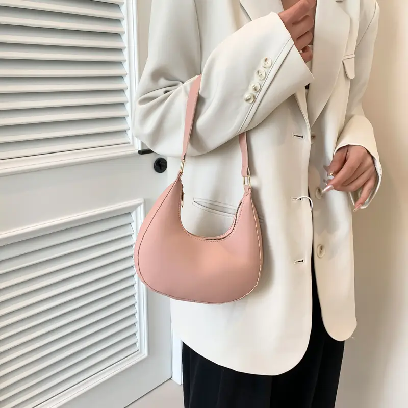 Crescent Shape Saddle Bag Women's Gold 2024 - Image 10