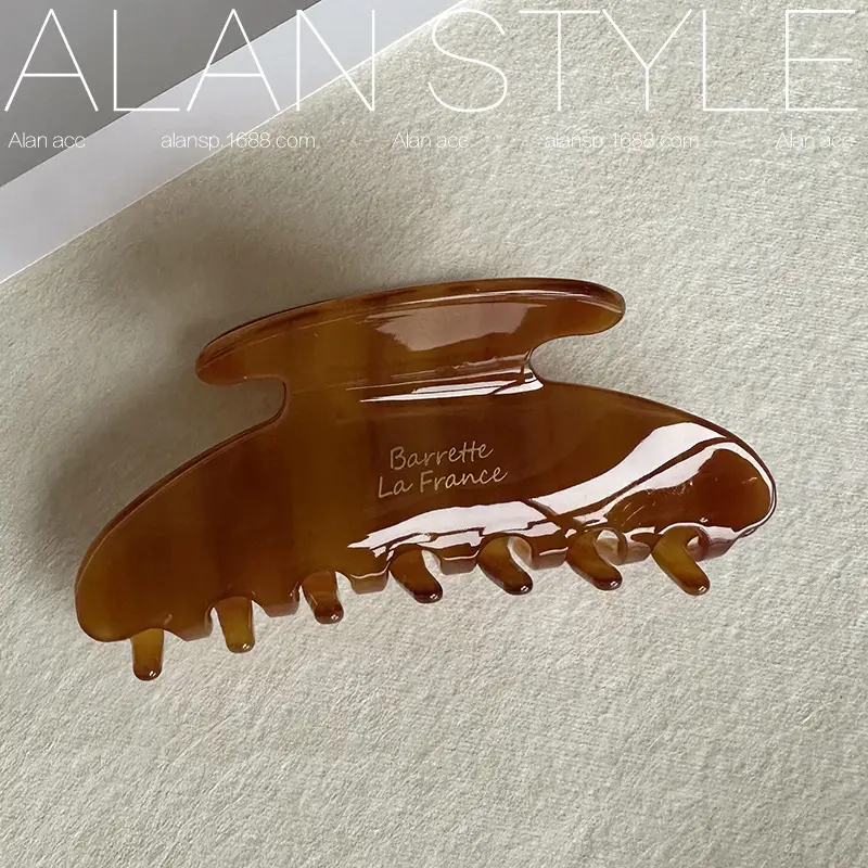 Alman Style Amber Curved Hair Clip Large Grab