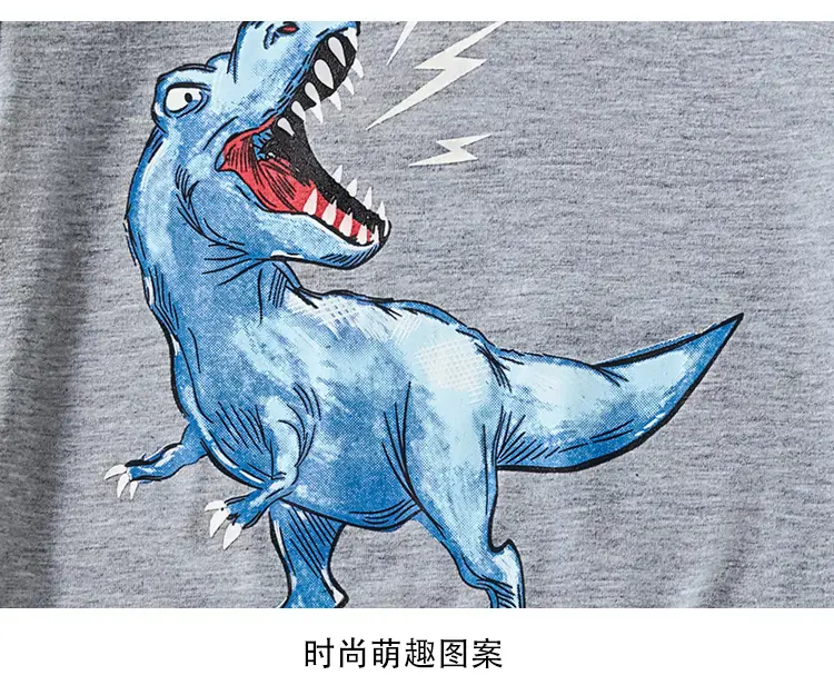 Gray Cartoon T-Shirt for Boys 2025 Summer — feature 11
