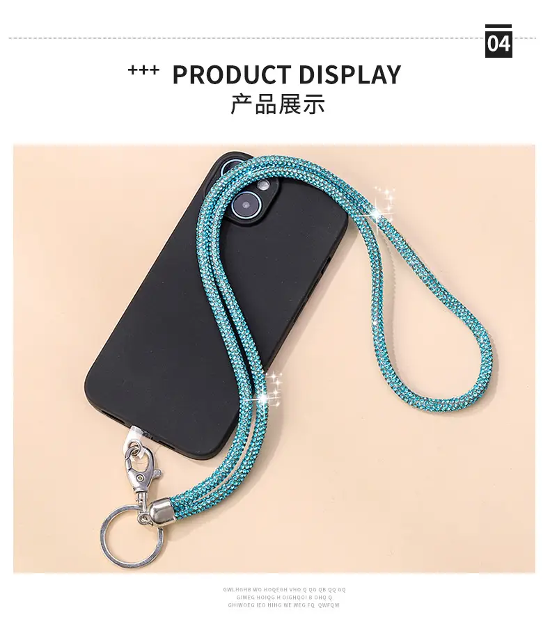 Luxury Rhinestone Phone Lanyard with Diamond Pendant — feature 11