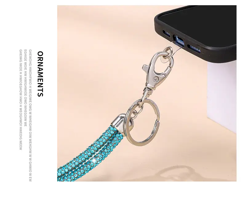 Luxury Rhinestone Phone Lanyard with Diamond Pendant — feature 12