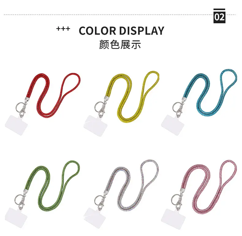 Luxury Rhinestone Phone Lanyard with Diamond Pendant — feature 4