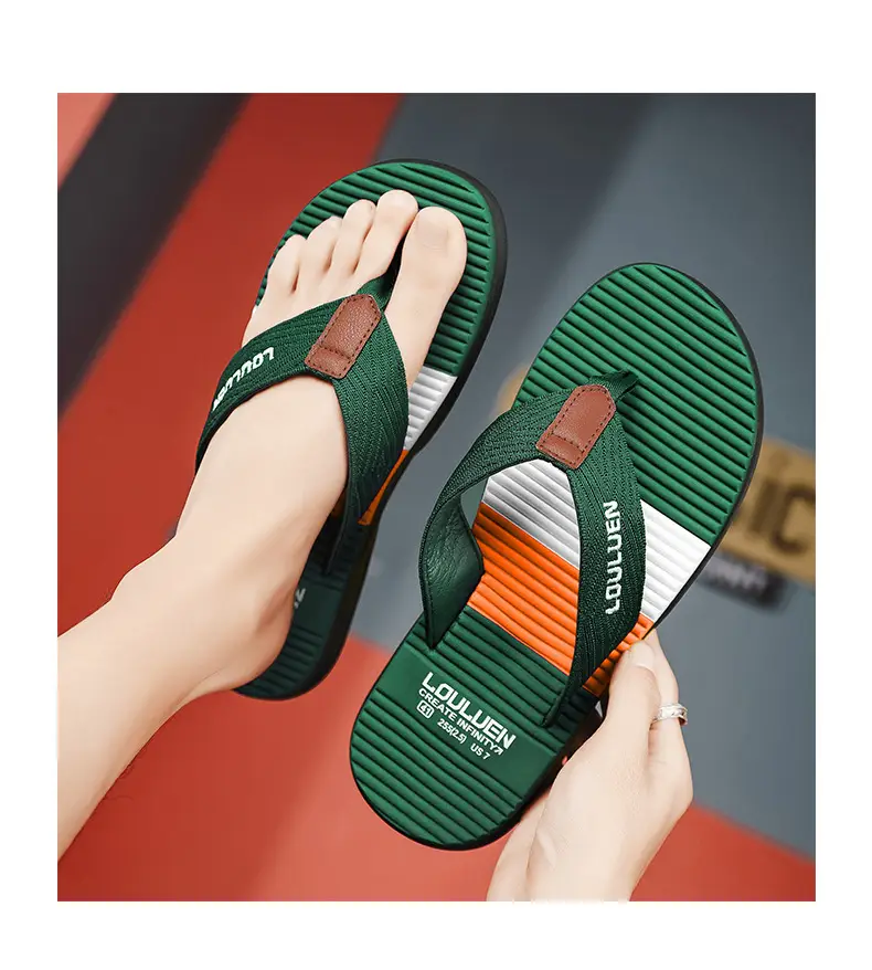 2024 Summer New Flip Flops Men's Flip Flops Casual Trendy Non-Slip Distinctive Fashionable Outdoor Wear Sandals — feature 12