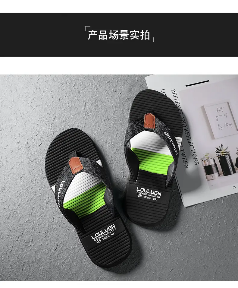 2024 Summer New Flip Flops Men's Flip Flops Casual Trendy Non-Slip Distinctive Fashionable Outdoor Wear Sandals — feature 14