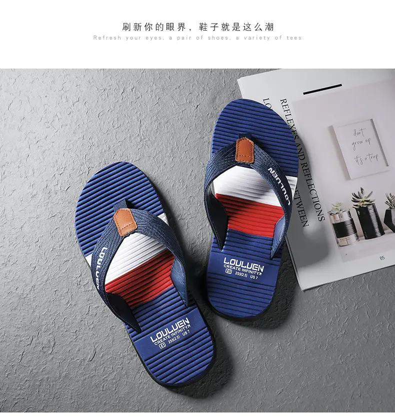 2024 Summer New Flip Flops Men's Flip Flops Casual Trendy Non-Slip Distinctive Fashionable Outdoor Wear Sandals — feature 16