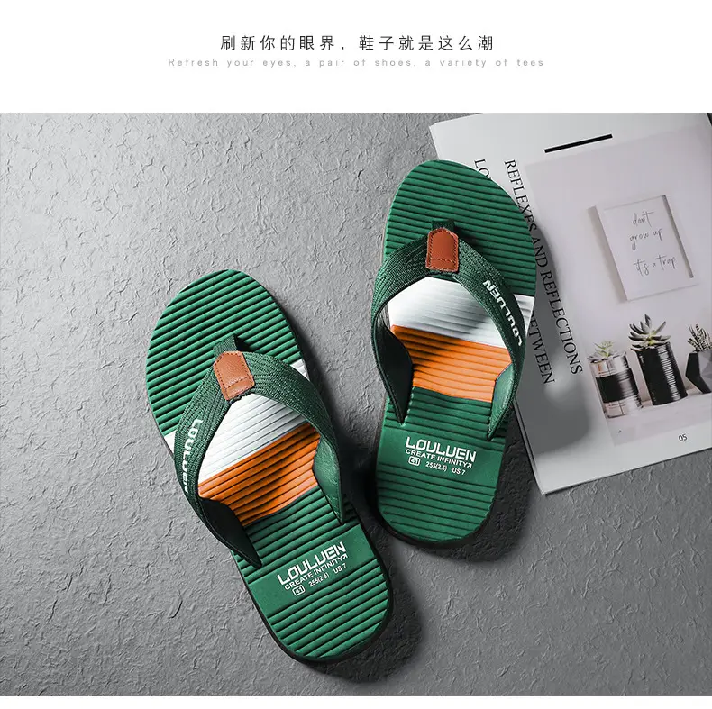 2024 Summer New Flip Flops Men's Flip Flops Casual Trendy Non-Slip Distinctive Fashionable Outdoor Wear Sandals — feature 18