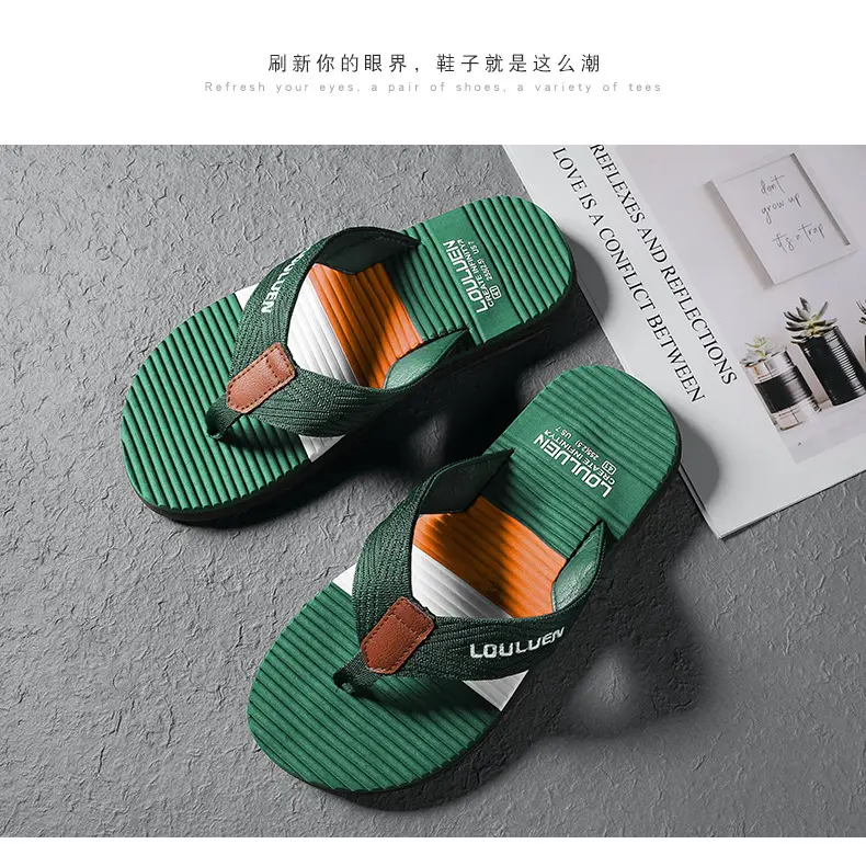 2024 Summer New Flip Flops Men's Flip Flops Casual Trendy Non-Slip Distinctive Fashionable Outdoor Wear Sandals — feature 19